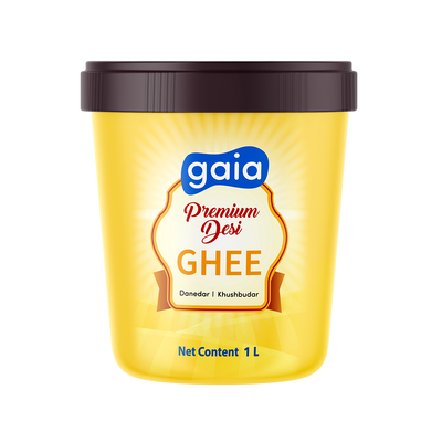 Gaia Premium Desi Ghee Jar 1 Ltr